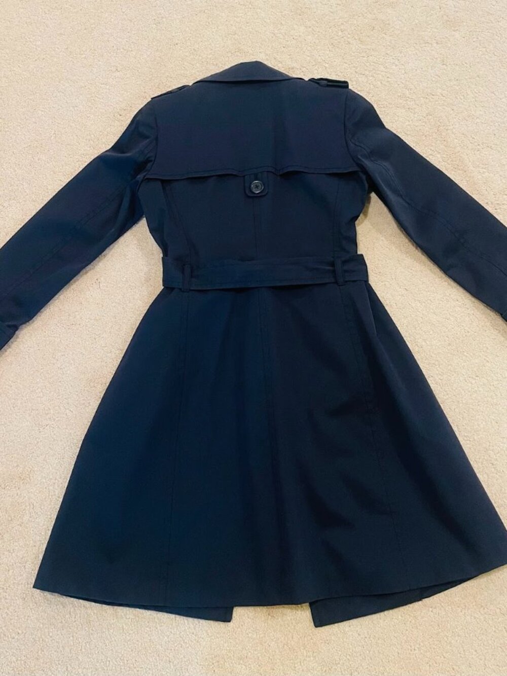 Banana Republic Trench Coat Navy XS. 100% cotton double breasted belted - Picture 2 of 10